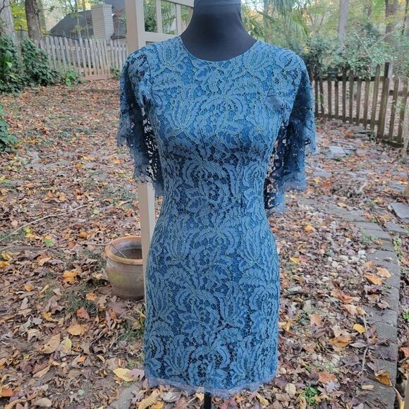 Dress The Population Shelby Cape Sleeve Lace Dress Size XS - Picture 1 of 8